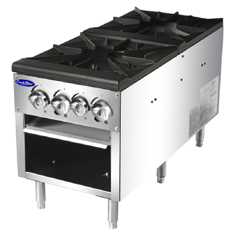 Atosa USA, Inc. ATSP-18-2_LP - CookRite Stock Pot Stove, Gas, (2) Three-ring Cast Iron Burners