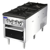 Atosa USA, Inc. ATSP-18-2_NAT - CookRite Stock Pot Stove, Gas, (2) Three-ring Cast Iron Burners