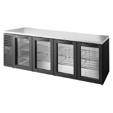 True Mfg. - Premier Bar TBR108-RISZ1-L-B-GGGG-1 - Refrigerated Back Bar Cooler, Four-section