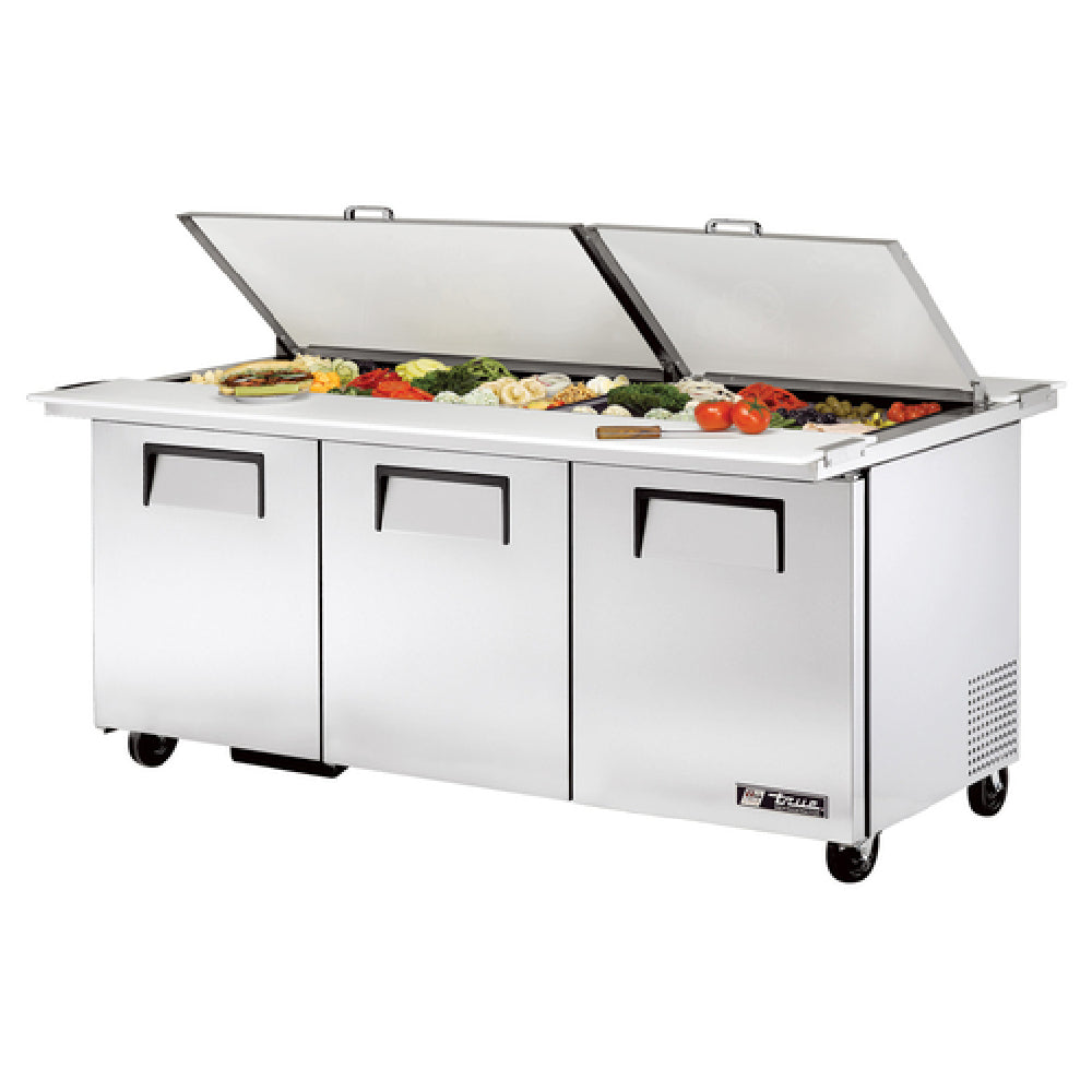 True Mfg. - General Foodservice TSSU-72-30M-B-DS-ST-HC - Dual Side Mega Top Sandwich/Salad Unit