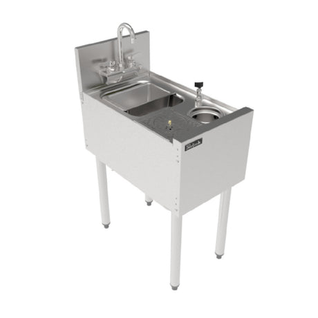 Perlick TSF14PS-SRT - TSF Series Underbar Prep Sink, 14" W X 24" D X 36" H, With Sink Bowl (9.75"W X 10.5" FTB X 6" D)