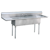 Atosa USA, Inc. MRSA-3-D - MixRite Sink, 3-compartment, 90"W X 24"D X 44-1/2"H Overall