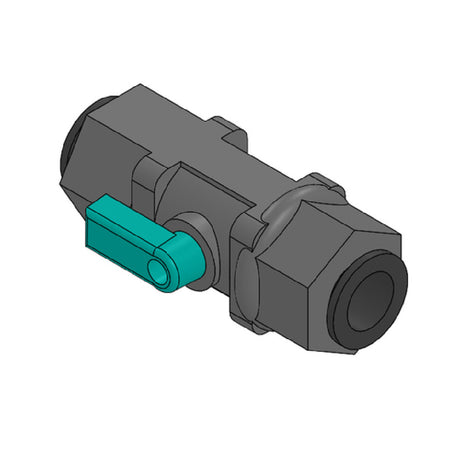 Ball valve with teal handle for Everpure RP Buffer tank shut off in repressurization pump systems