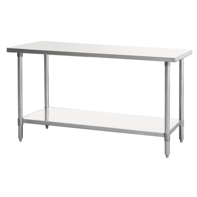 Atosa SSTW-2448 MixRite Work Table 48"W X 24"D X 34"H 18/430 Stainless Steel Top With Turned Down Edges