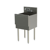 Commercial stainless steel underbar sink unit TS181CA with extra capacity on metal legs