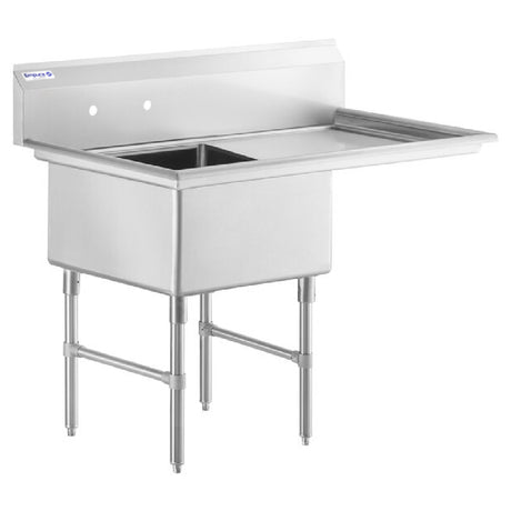 Empura Stainless EHD12424R24 heavy duty stainless steel sink with drainboard and backsplash