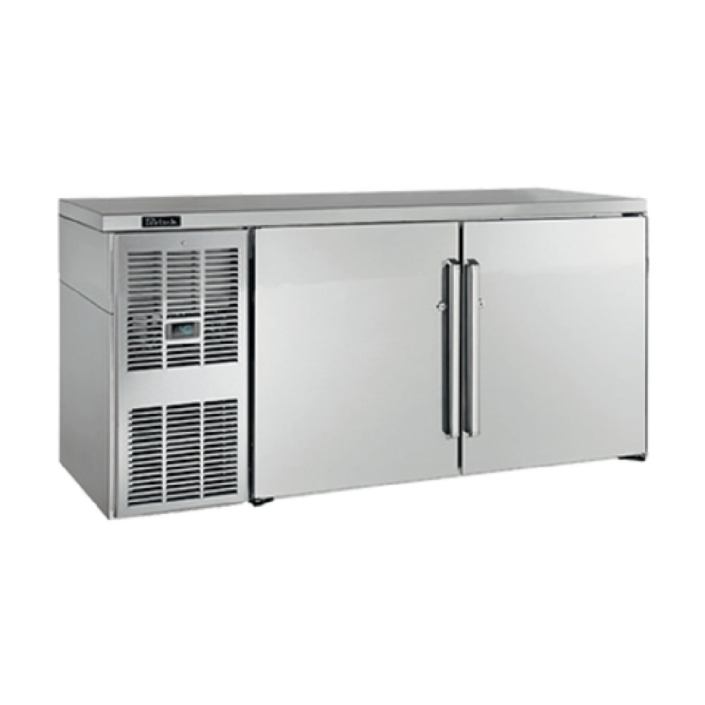 Perlick BBSLP84_BRSDC Low Profile Refrigerated Back Bar Cabinet Three-section