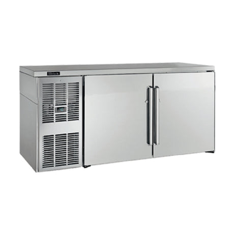 Perlick BBSLP84_SSLGDC Low Profile Refrigerated Back Bar Cabinet Three-section