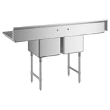 Stainless steel Empura Stainless EHD21818LR18 sink with two basins and drainboards