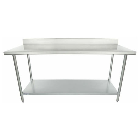 Stainless steel prep table with backsplash and lower shelf for Empura Standard Duty work