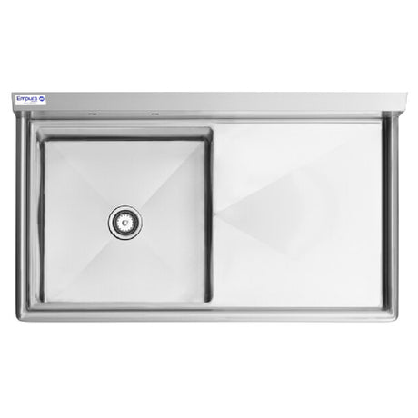 Stainless Steel Kitchen Sink with Draining Board - Empura EHD12424R24 Heavy Duty Design