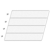 Wire rack shelf with horizontal bars and mounting brackets for Pizza Prep Tables, epoxy coated wire