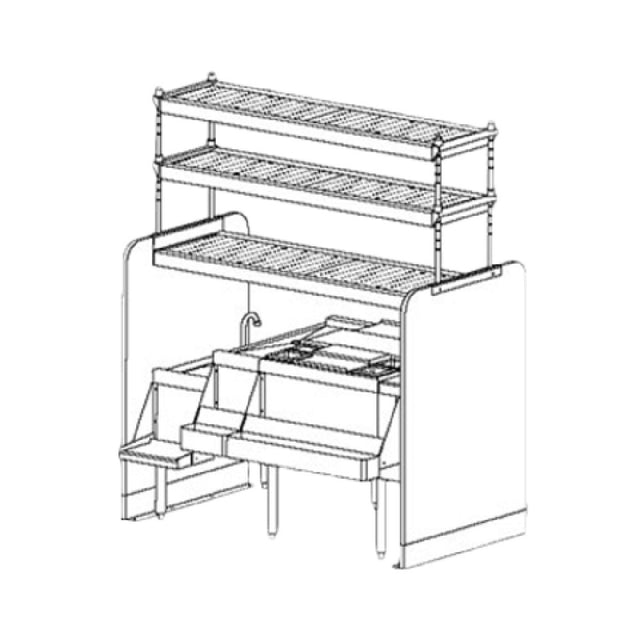 Perlick PTS54L-LF Underbar Ice Bin/Cocktail Station Pass-thru Combo 54"W X 32"D X 68-1/2"H