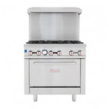 Empura Equipment EGR-36 Empura Stainless Steel Commercial Gas Range With Oven 6 Burners