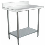 Empura Stainless WT4B2436 Empura STANDARD DUTY Work Table 24" X 36" 4 Inch Backsplash Plastic Adjustable Bullet Feet