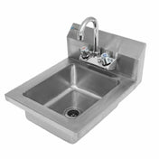 Stainless steel Empura Hand Sink EM-7PS-12 with faucet and backsplash for efficient use