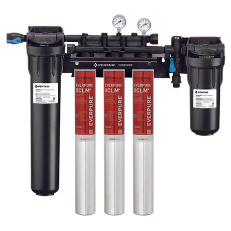 Triple-cartridge water filtration system for Everpure EV976133 High Flow CSR Fountain