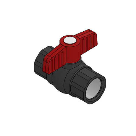 Red-handled black plastic inlet ball valve for Everpure FX22P model 22P and 22P+