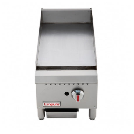 Stainless steel Empura Equipment EMG-12 countertop griddle with temperature control knob