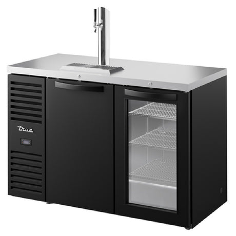 True Mfg. - Premier Bar TDR52-RISZ1-L-B-SG-1 - Refrigerated Draft Bar Cooler, Two-section