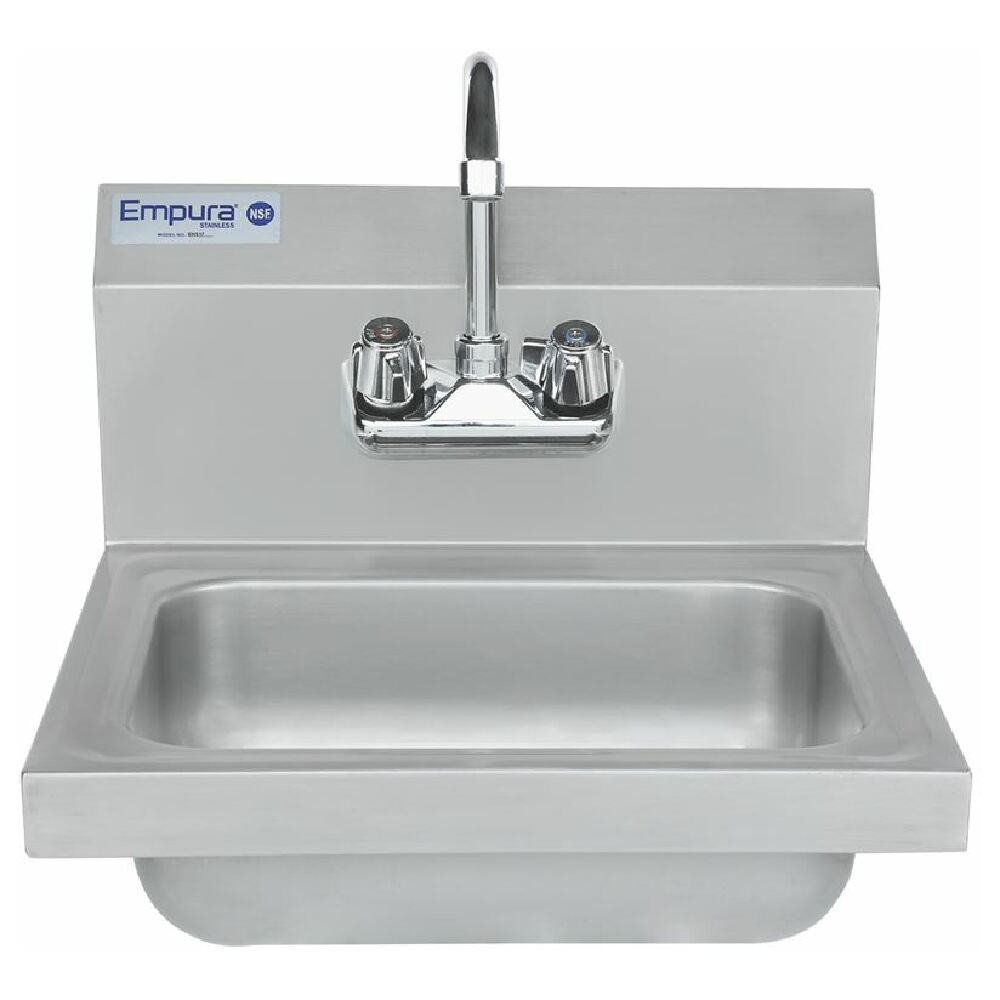 Empura Stainless EHS17 Hand Sink Wall Mounted 15.5"D X 17"W X 13"H Overall