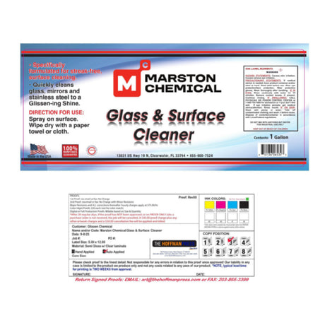 Marston Chemical 300188 Glass & Surface Cleaner 1 Gallon Specifically Formulated For Streak-free