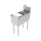 Perlick TSF12PS-SB - TSF Series Underbar Prep Sink, 12" W X 24" D X 36" H, With Sink Bowl (9.75"W X 10.5" FTB X 6" D)