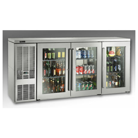 Perlick BBSN72 Narrow Door Refrigerated Back Bar Cabinet Three-section 72"W