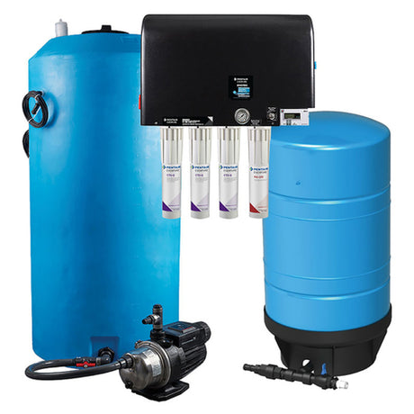 Water filtration system with BWS Reverse Osmosis and CTO-Q activated-carbon cartridge prefilter