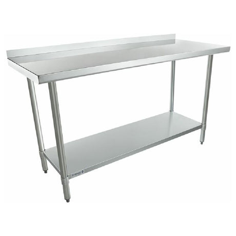 Stainless Steel Economy Work Table EWT2B2448 with Backsplash and Lower Shelf