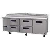 Hoshizaki PR93A-D4 - Steelheart Series Pizza Prep Table, Three-section, 30 Cu. Ft.
