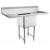 Empura Stainless EHD11818LR18 heavy duty sink with drainboards and adjustable legs