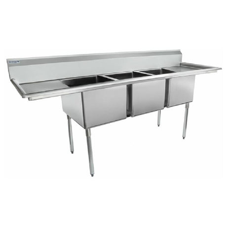 Stainless ESD31824LR18 sink with three compartments and dual drainboards by Empura