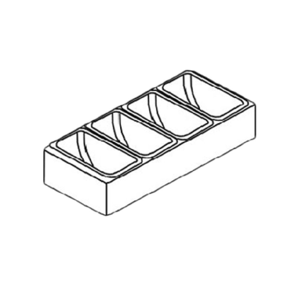 Perlick CC4 Condiment Tray 4 Plastic Cups Stainless Steel Rack