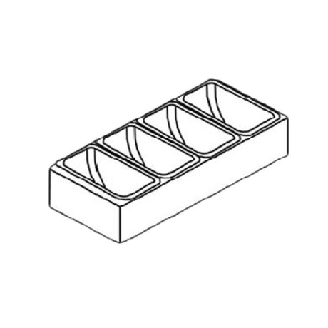 Perlick CC4 Condiment Tray 4 Plastic Cups Stainless Steel Rack