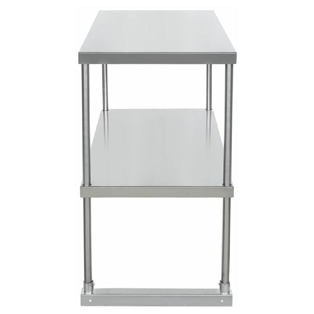 Stainless steel utility table with two shelves and straight legs, Empura Stainless EDOS1836