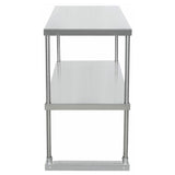 Stainless steel utility table with two shelves and straight legs, Empura Stainless EDOS1836