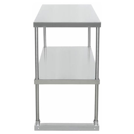 Stainless steel utility table with two shelves and straight legs, Empura Stainless EDOS1836