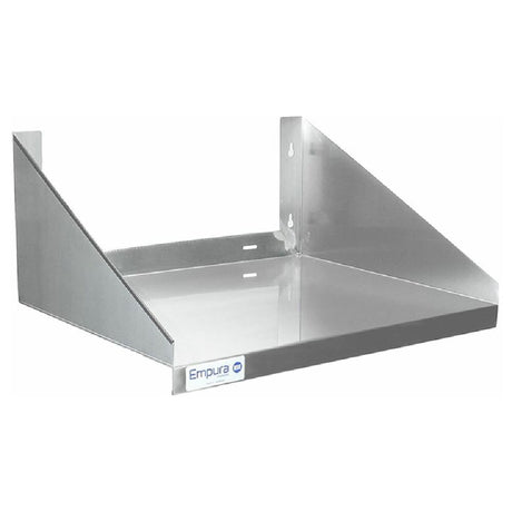 Empura Wall Mount Microwave Shelf with Stainless Steel Finish and Mounting Brackets