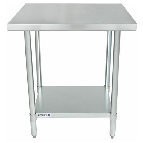 Stainless steel economy work table with undershelf and plastic adjustable bullet feet