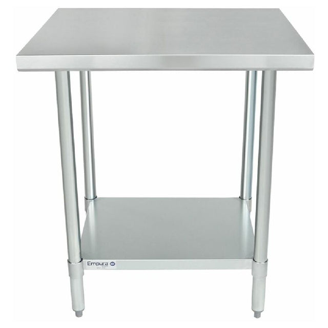 Empura Stainless EWT2430 Empura ECONOMY Work Table No Backsplash Plastic Adjustable Bullet Feet