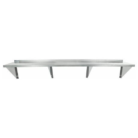 Stainless steel Empura Wall Mount Storage Shelf with support brackets for heavy duty use