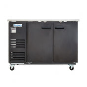 Black solid commercial refrigeration unit on wheels for Empura Stainless Bar Cooler