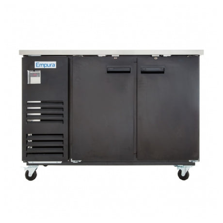 Empura Stainless E-KBB602B Black Solid Door 27" Deep Back Bar Cooler 58.7" Width CFC Free Refrigerant