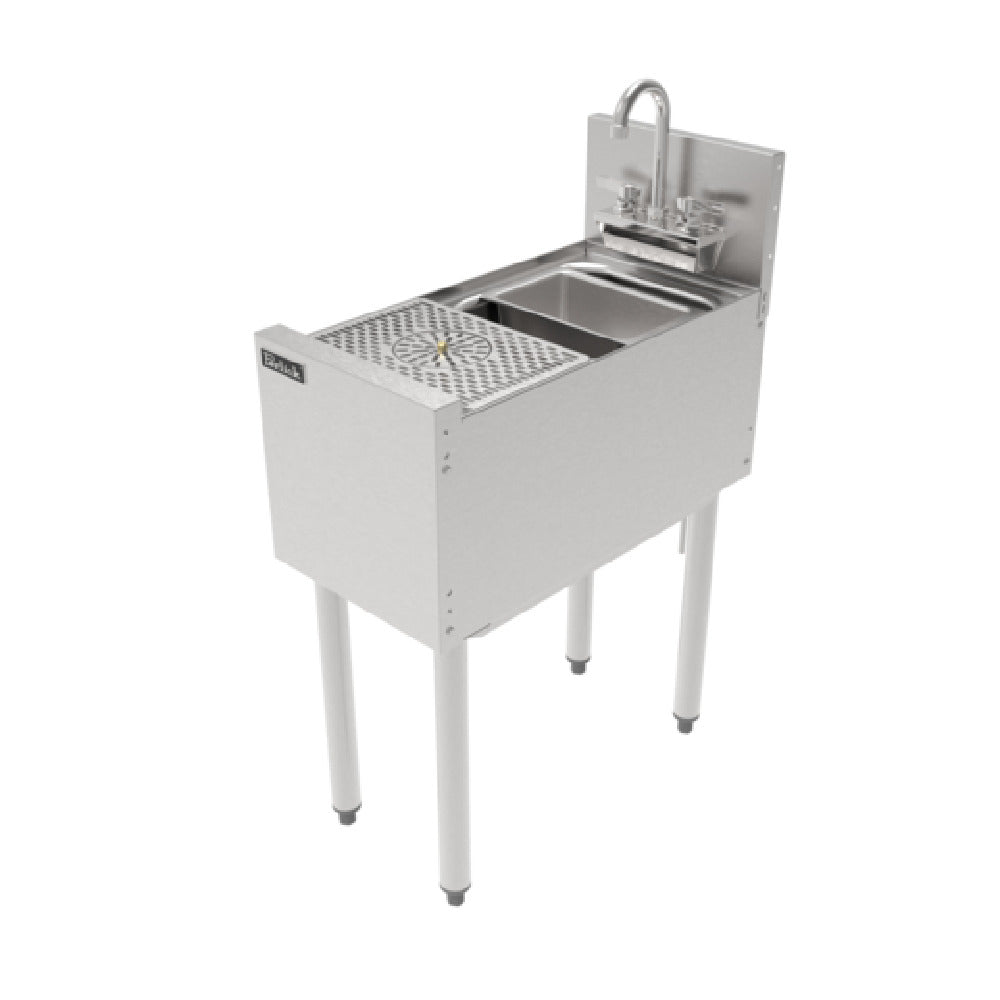 Perlick TSF12PS-SR-STK - (Quickship) Bartender Prep Sink, 12" Wide X 24" Deep, Single Bowl