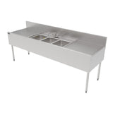 Perlick TSF84M3-DB TSF Series Underbar Multi-tank Sink Unit Three 18 Gauge Stainless Steel Compartment