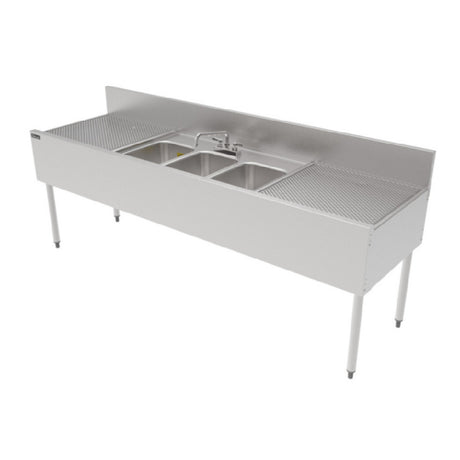 Perlick TSF84M3-DB - TSF Series Underbar Multi-tank Sink Unit, Three 18 Gauge Stainless Steel Compartment