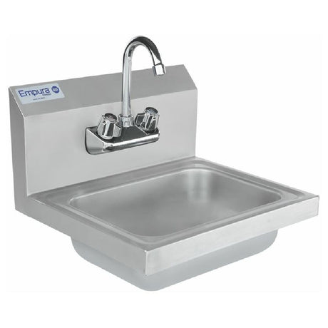 Stainless Steel Wall Mounted Hand Sink with Faucet and Backsplash, Empura Stainless EHS17