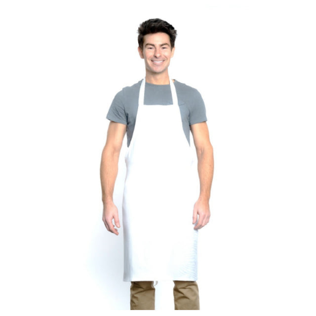 Chef Approved 1670263WH Bib Apron 34" X 34" No Pockets
