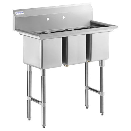 Heavy duty Empura Stainless EHD31014 sink with three compartments and adjustable legs